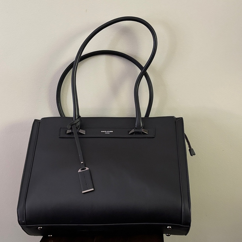David Jones Paris Women's Large Elegant Top-Handle Handbag Tote Bag Large Comp.